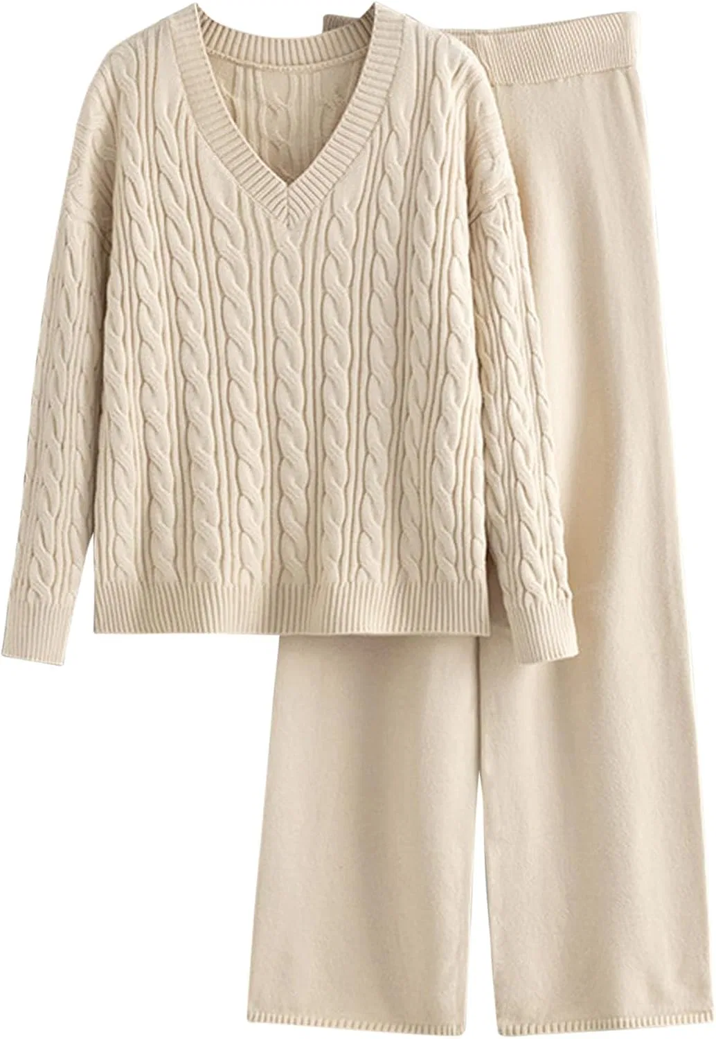 Женский спортивный костюм Ribbed Knit, Beige