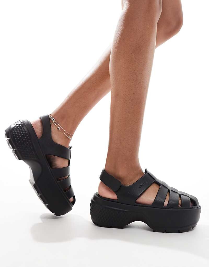 

Crocs – Stomp – Черные босоножки в рыбацком стиле