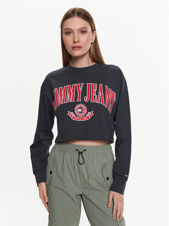 

Укороченная блузка Tommy Jeans, серый