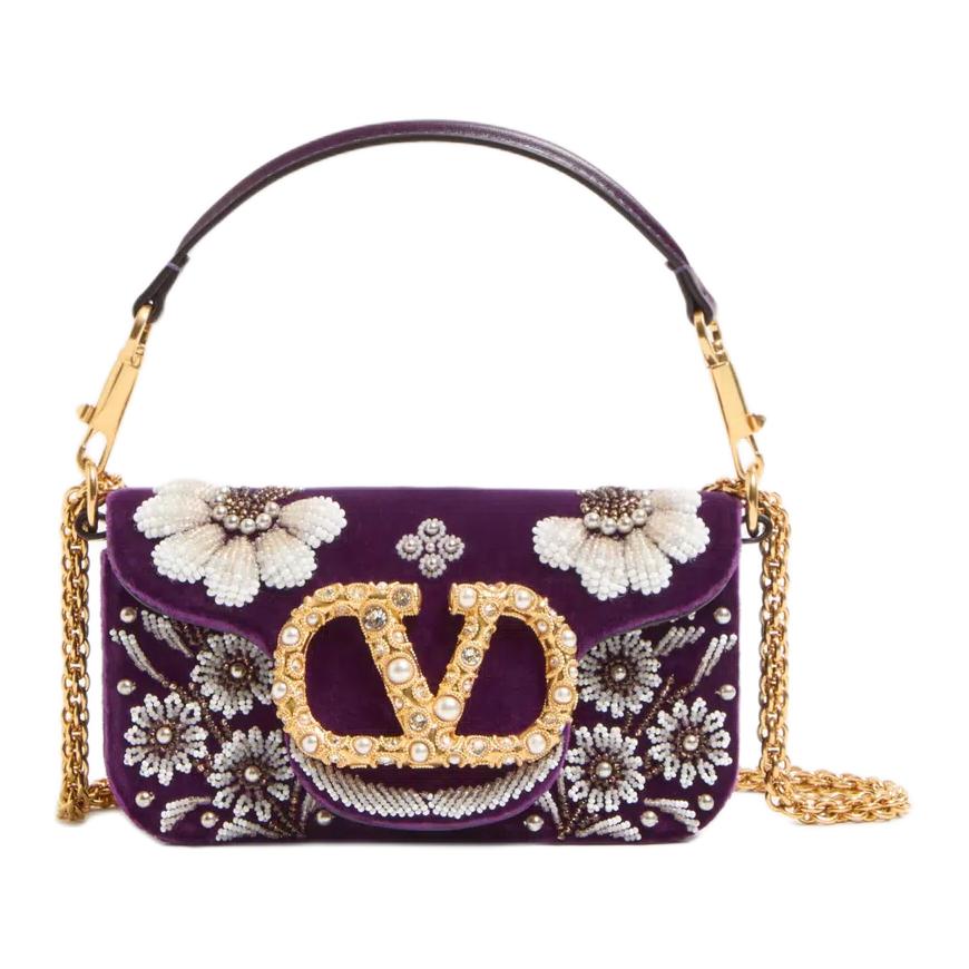 

Valentino Локò бархатная сумка через плечо small women's purple