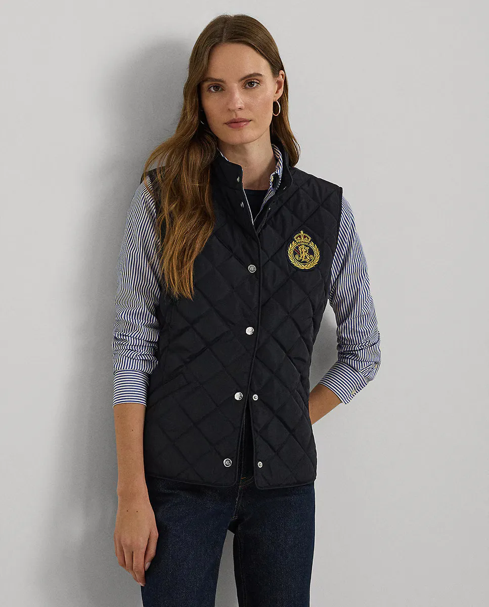 

Водонепроницаемый женский жилет с подкладкой Lauren Ralph Lauren, темно-синий