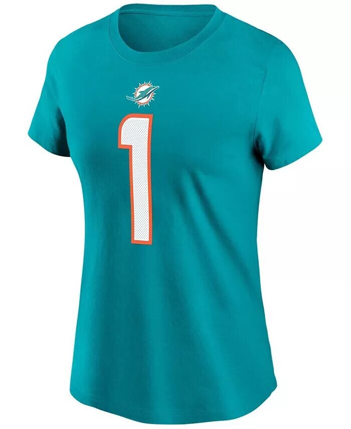 Женская футболка Tua Tagovailoa Aqua Miami Dolphins с именем и номером Nike — фото 2