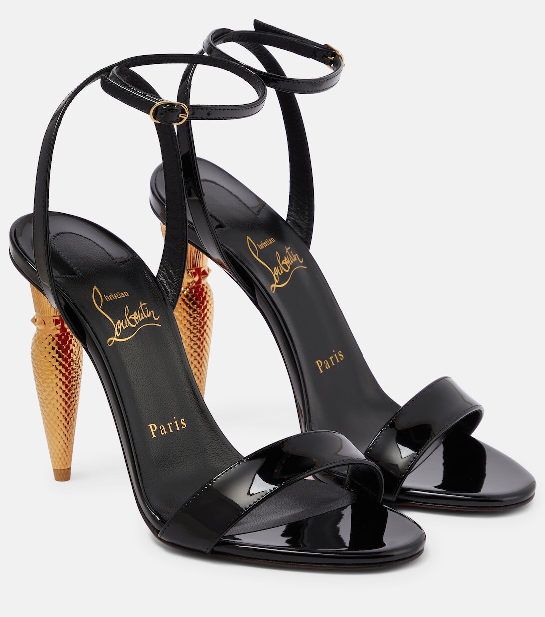 Сандалии Lipqueen 100 из лакированной кожи Christian Louboutin, черный