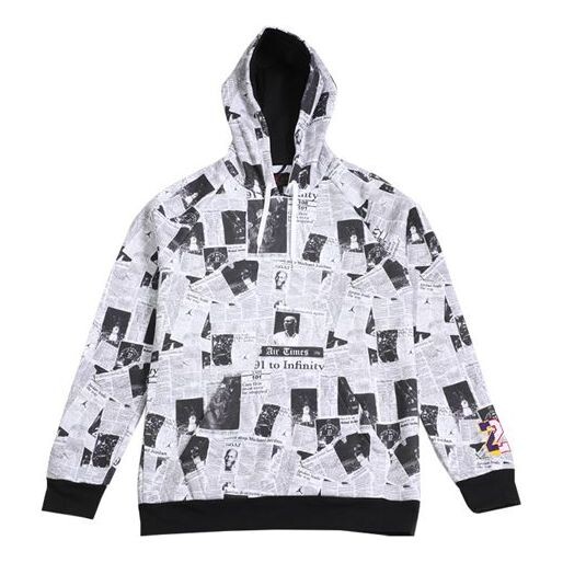 

Толстовка Air Jordan Aj Newspaper Silhouette Tribute Painting Limited, белый