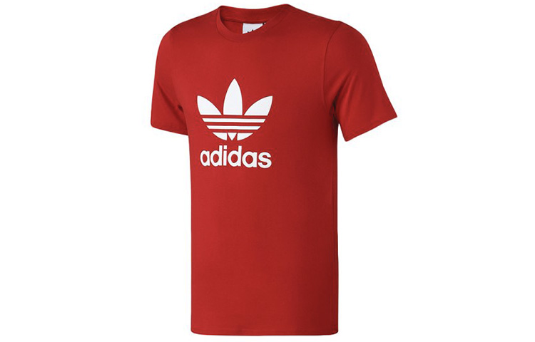 

Футболка с трилистником мужская красная Adidas Originals, красный