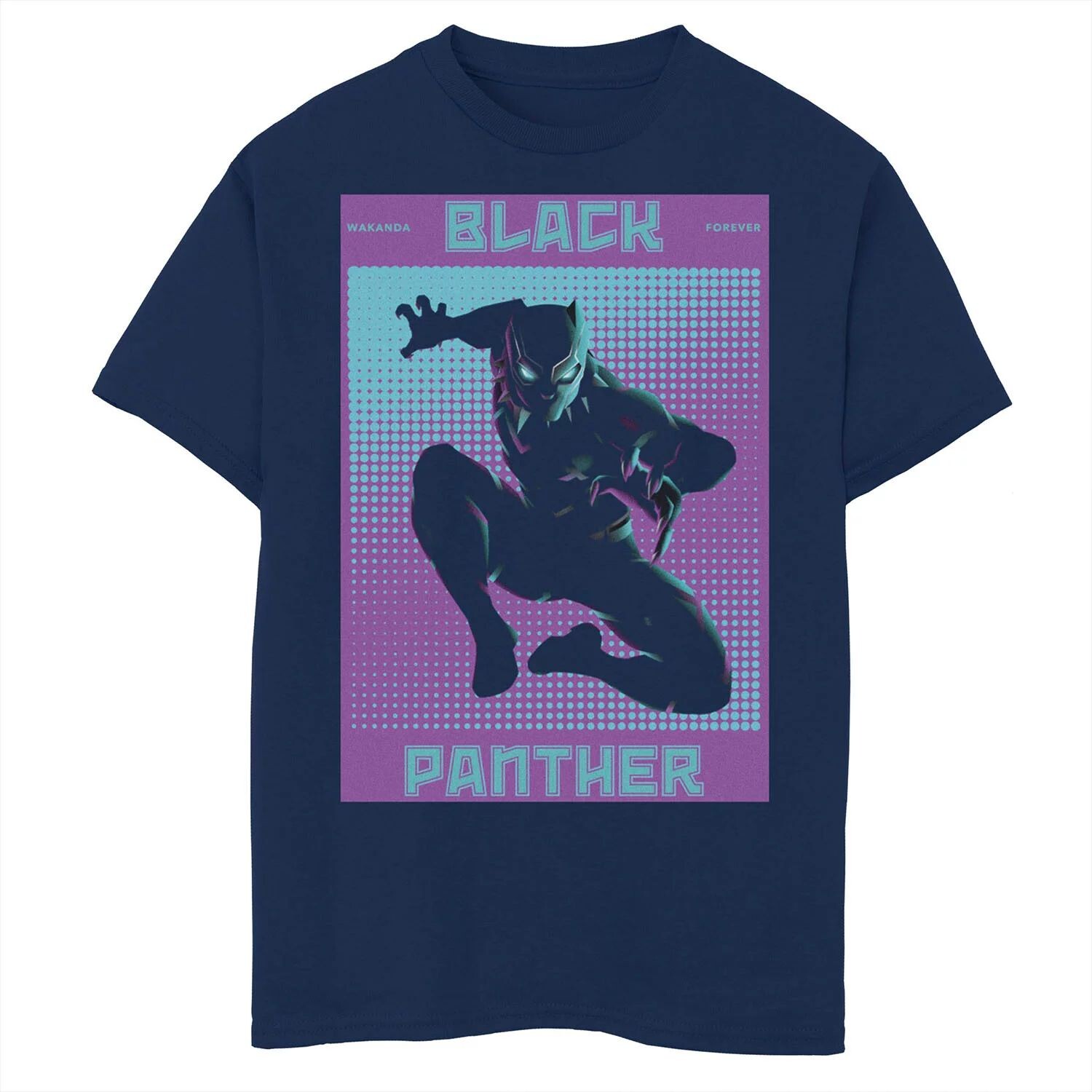 

Футболка с графическим плакатом и полутоновым плакатом Marvel Black Panther для мальчиков 8–20 лет Marvel