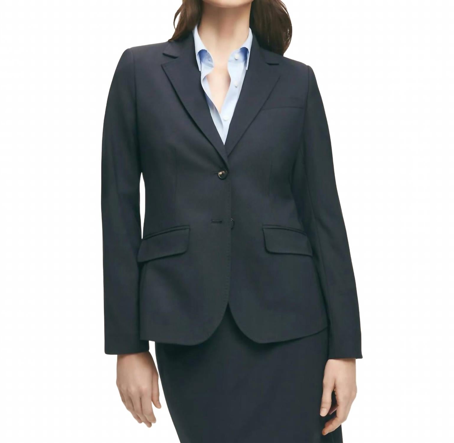 

Brooks Brothers Куртка из эластичной шерсти темно-синего цвета