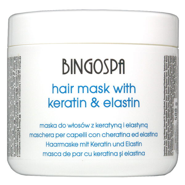 

Кератиновая маска для волос с эластином, 500 г Bingospa