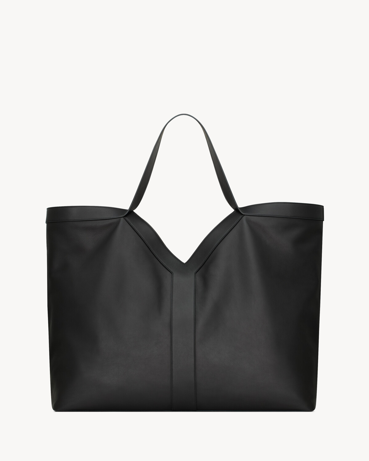Большая кожаная сумка-тоут Y Saint Laurent, черный — фото 2