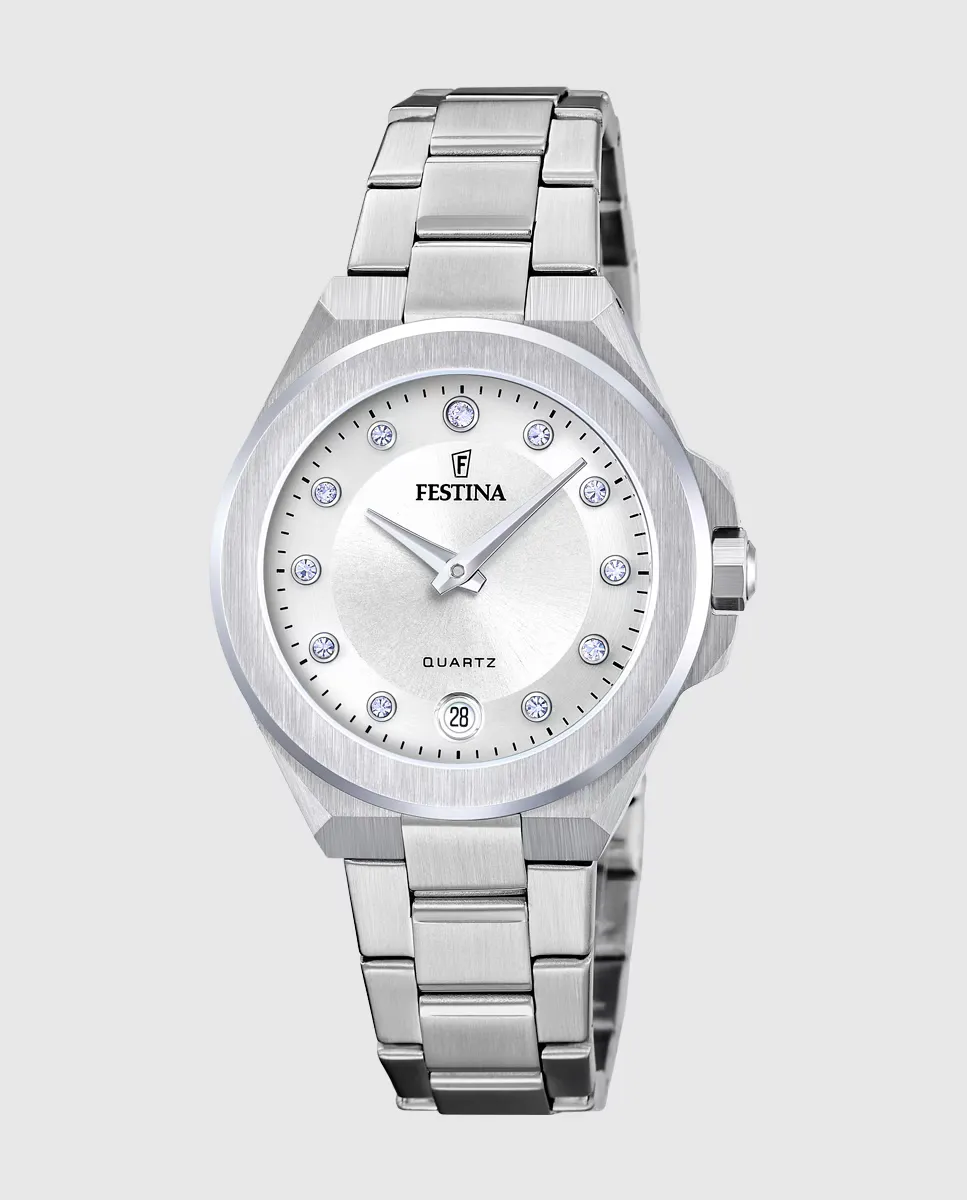 

Женские часы F20700/1 Mademoiselle из серебристой стали Festina, серебрянный