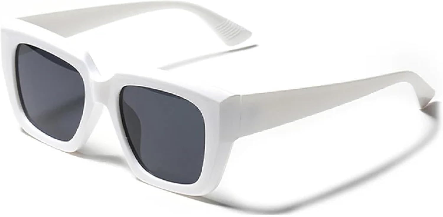 

Солнцезащитные очки So&ei Fashion Cat Eye для женщин, винтажные, розовые, цвета желе, модные мужские квадратные солнцезащитные очки с защитой от УФ-излучения UV400 WNCKSQ, White Gray