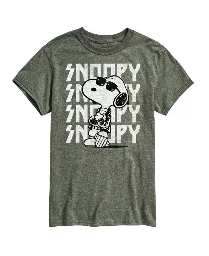 

Мужская футболка с короткими рукавами Hybrid Apparel Snoopy Rock с повторением имени AIRWAVES, зеленый