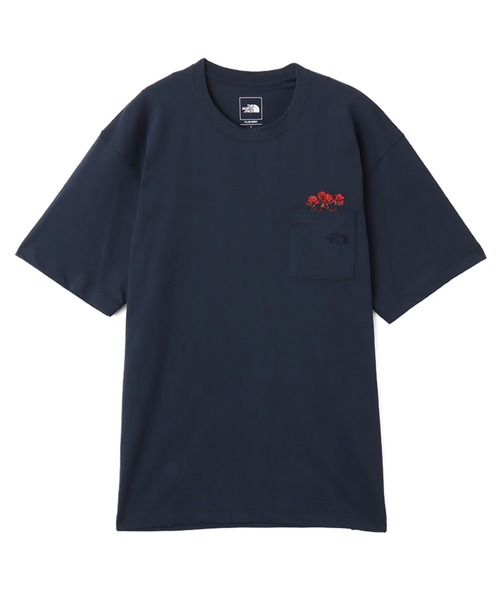 

Футболка с коротким рукавом, логотип в виде высушенного цветка THE NORTH FACE, темно-синий