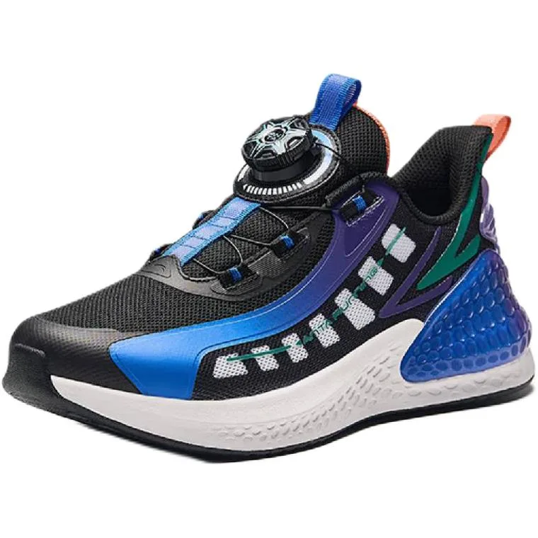 Детские кроссовки для бега C37 Fabric Abrasion Resistant Antakids, Anta White/Black/Fluorescent Aqua Green — фото 4