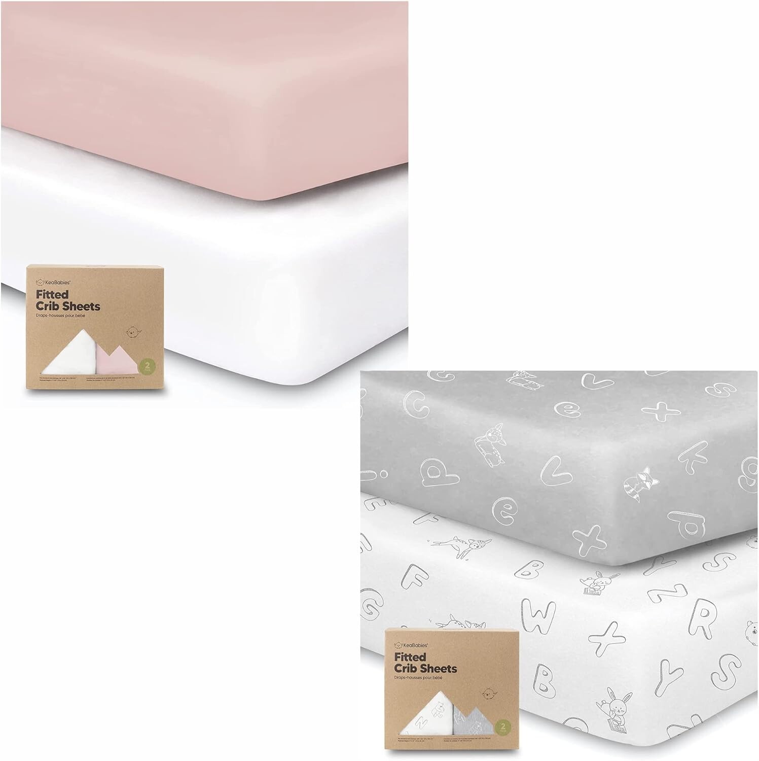 

Kea 2-Pack органических простыней для кроватки для мальчиков и девочек - простыня для кроватки из джерси KeaBabies