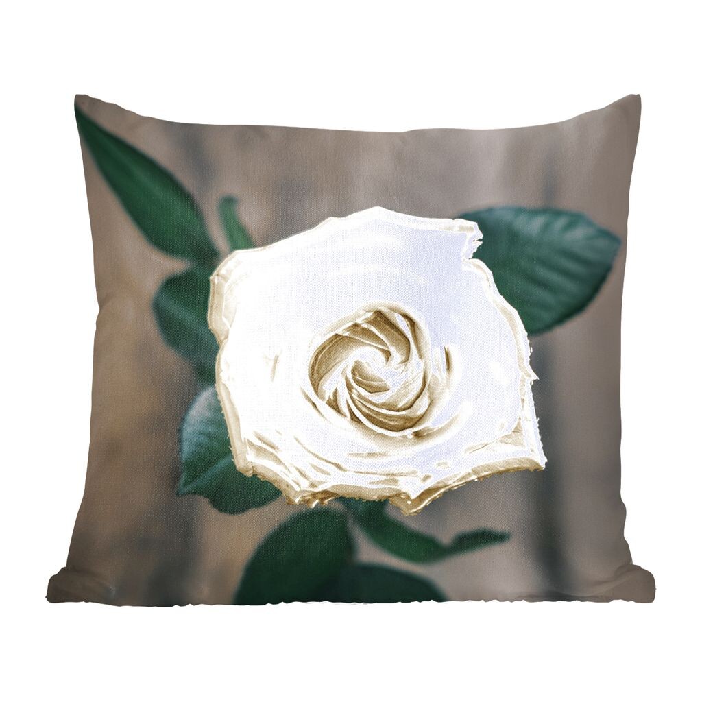 

MuchoWow Декоративная подушка Диванная подушка Декоративная подушка для гостиной 45 x 45 см Роза - Цветы - Листья - Чехлы для подушек - Декоративные чехлы для подушек - Декоративные чехлы для подушек