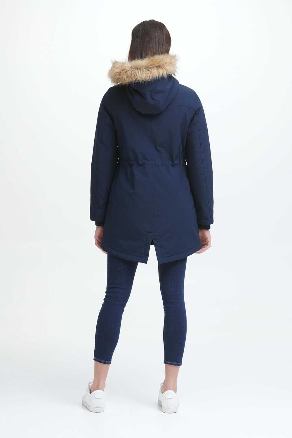 Женская парка Levi's с капюшоном и подкладкой из искусственного меха (стандартные и большие размеры), Navy — фото 4