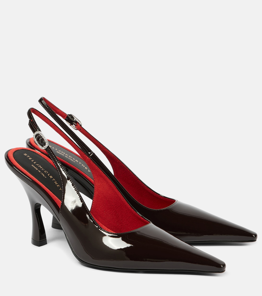 Туфли-лодочки Elsa из искусственной кожи с открытой пяткой Stella McCartney, кофе