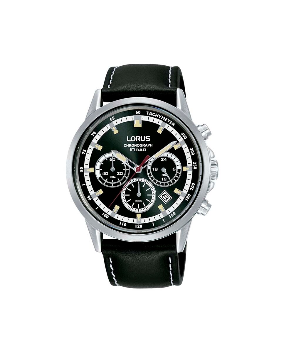 

Мужские часы Sport man RT301KX9 из кожи и черного ремешка Lorus, черный