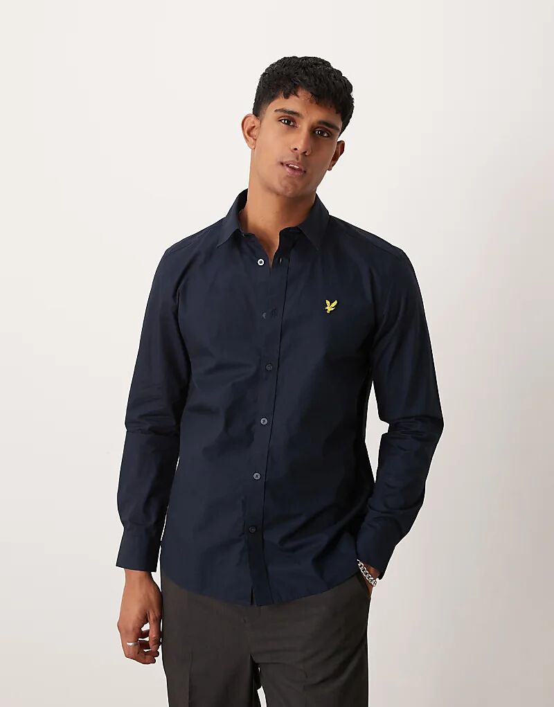 

Рубашка из поплина с длинными рукавами темно-синего цвета Lyle & Scott