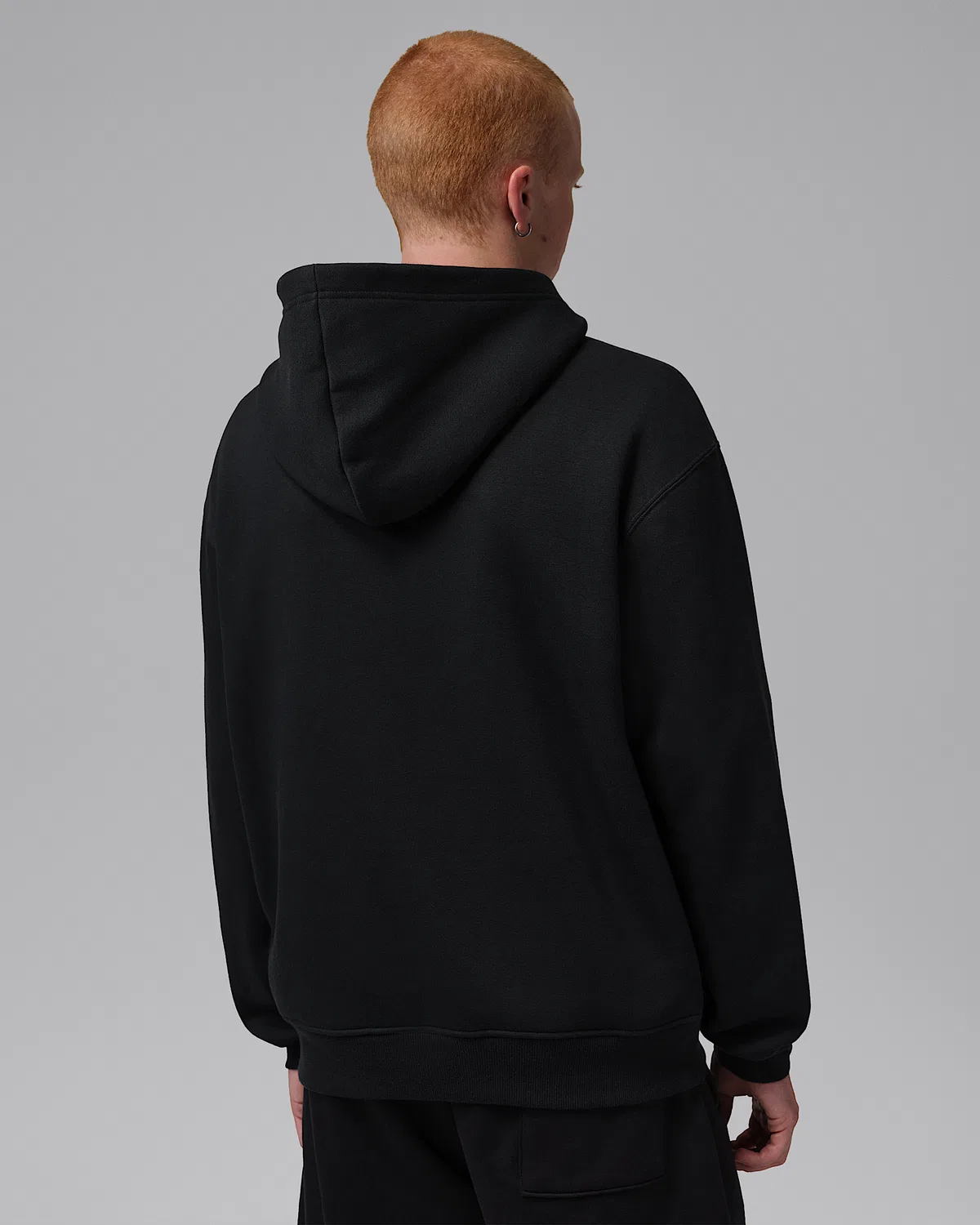 Мужская худи-свитшот Jordan Brooklyn Fleece, Black/Infrared 23 — фото 2