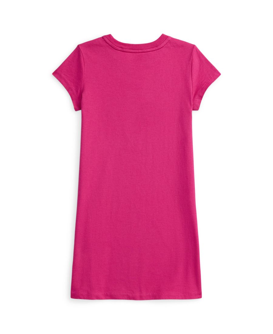 Детское хлопковое трикотажное платье Polo Bear (размеры 2T-6X) Polo Ralph Lauren, Pink — фото 2