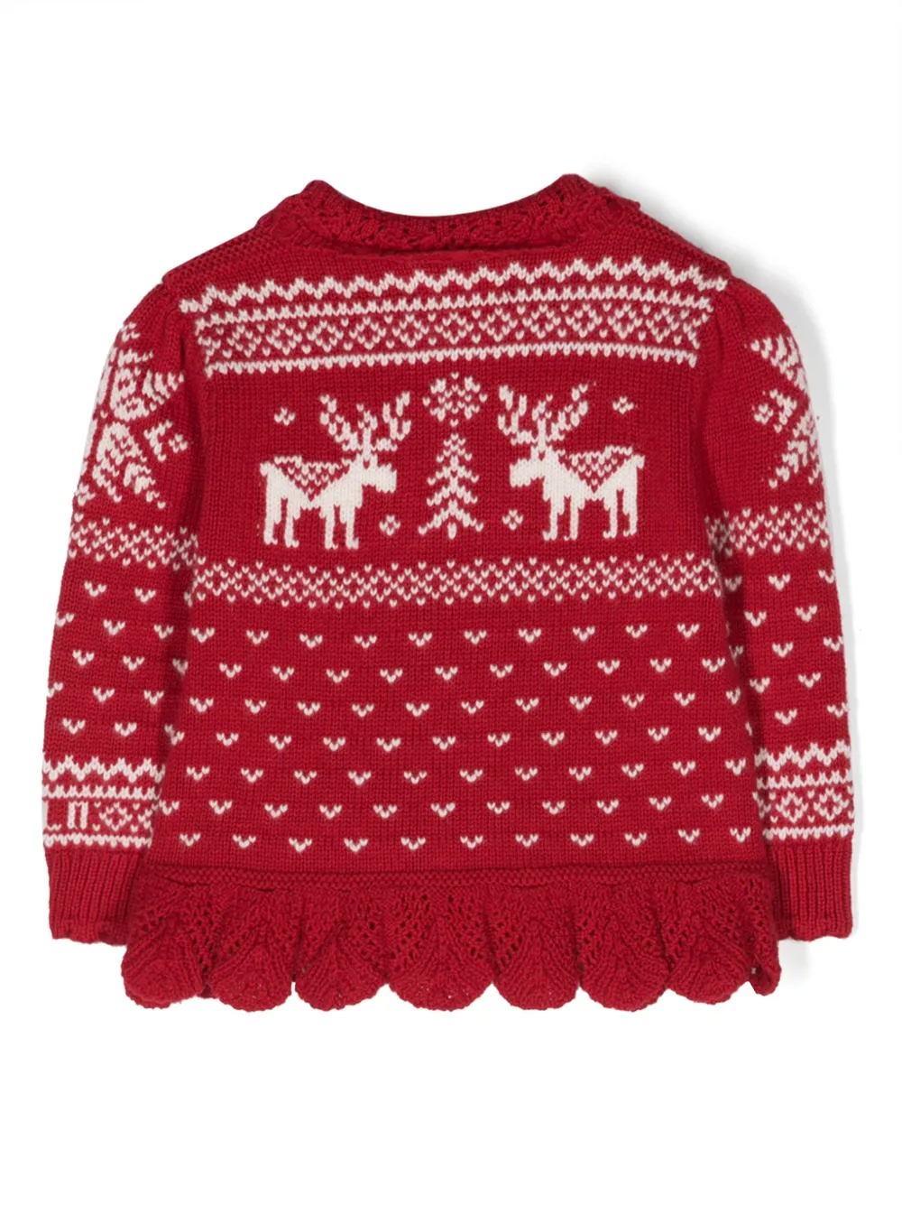 Кардиган вязки интарсия POLO RALPH LAUREN KIDS, красный — фото 2