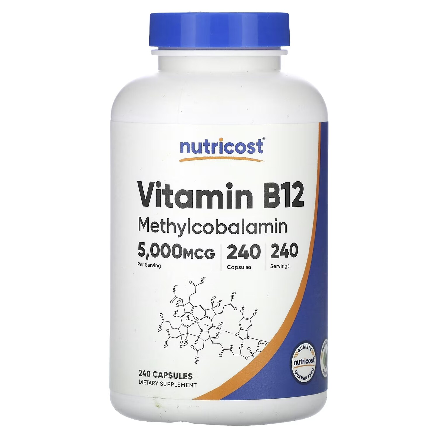 

Витамин B12 Nutricost 5000 мкг, 240 капсул