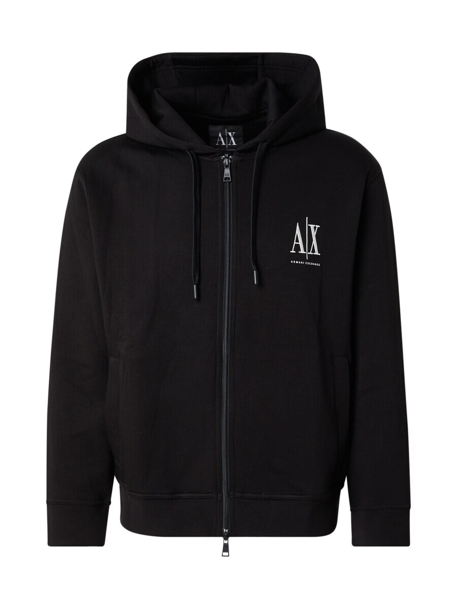 

Толстовка с капюшоном на молнии ARMANI EXCHANGE Zip-Up Hoodie, черный