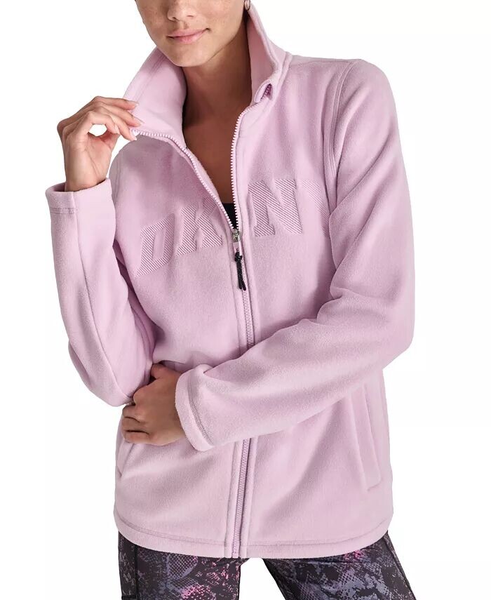 

Спортивная женская куртка из технического флиса с логотипом DKNY, розовый