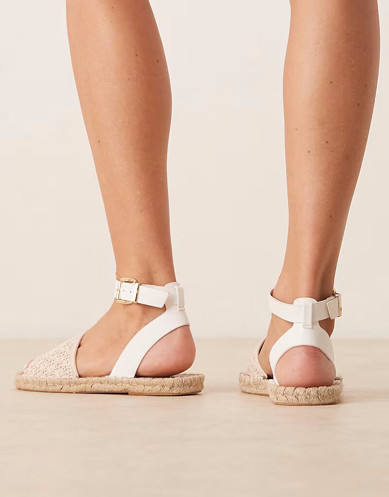 Сандалии-эспадрильи Jilly ASOS DESIGN из белого вязаного крючком материала — фото 3