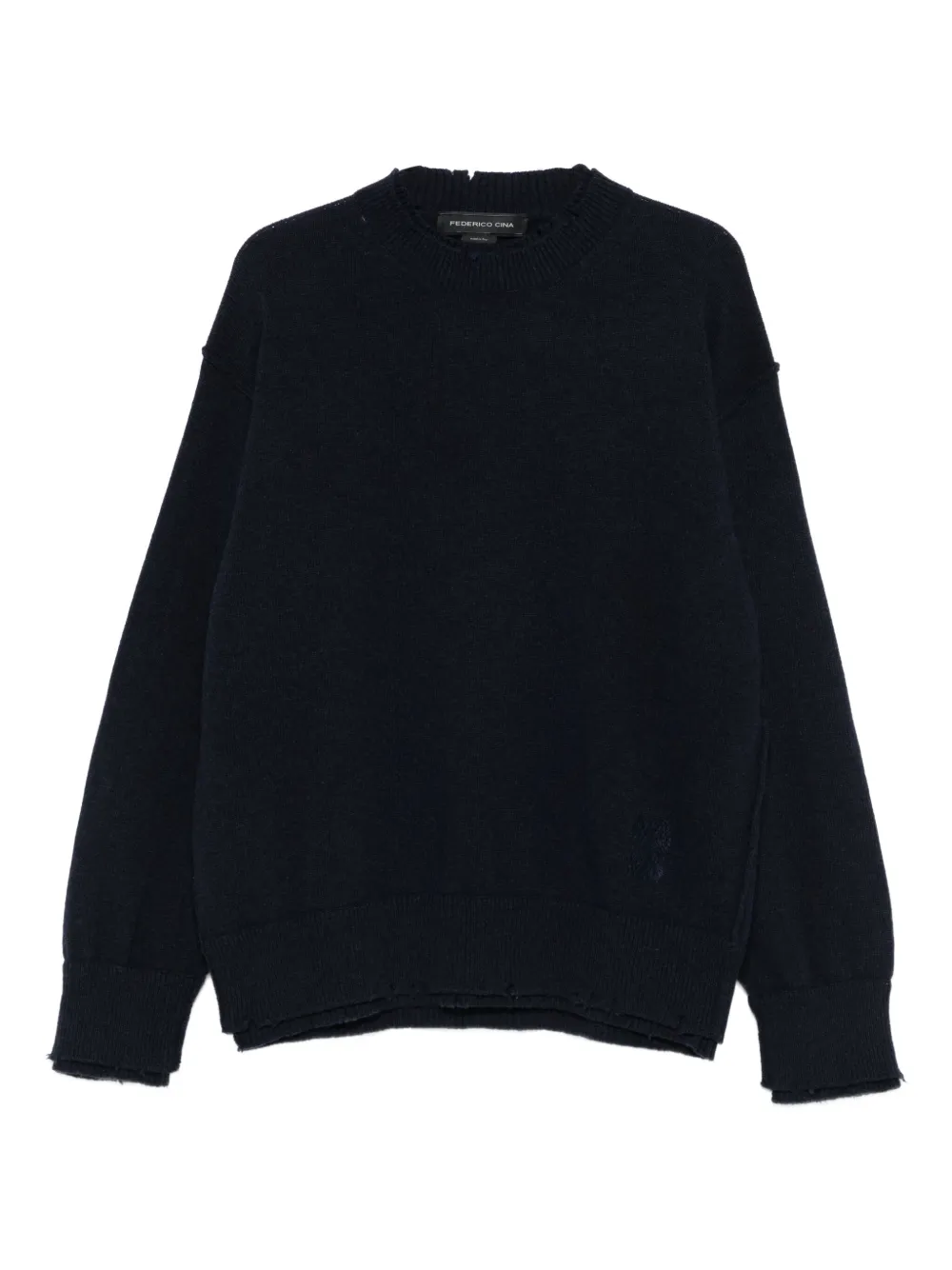 

Свитер с заниженными плечами Federico Cina, синий