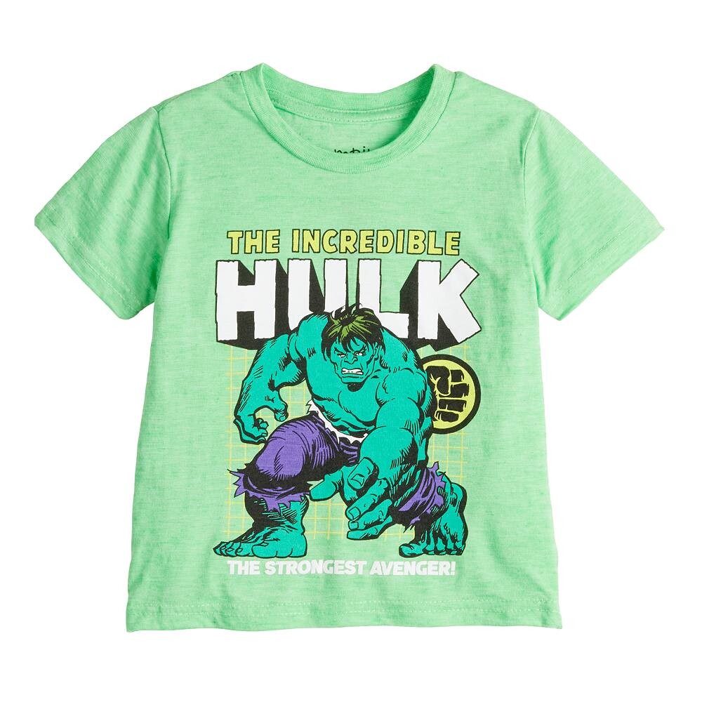 

Футболка Jumping Beans Hulk Strongest Avenger для малышей и малышей, зеленый
