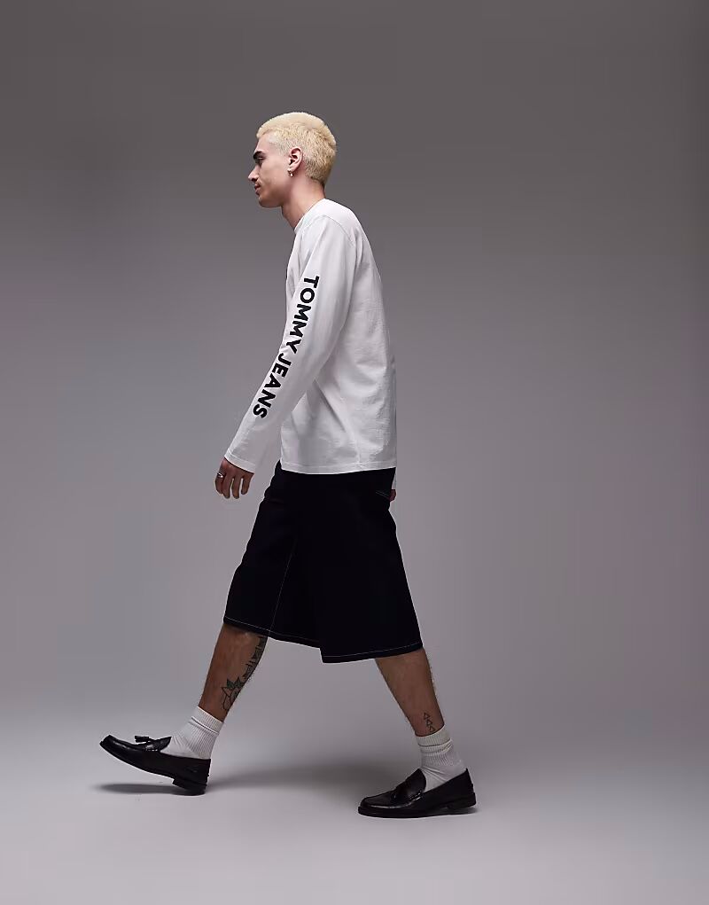 

Футболка с длинным рукавом и логотипом, белая Tommy Jeans, Белый, Футболка с длинным рукавом и логотипом, белая Tommy Jeans