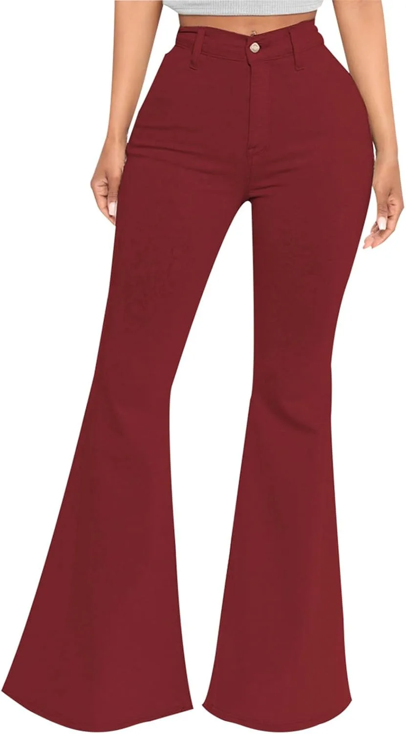 

FZYLQY Flare Jeans для женщин, буткат Bell Bottom джинсы High Waisted Stretch