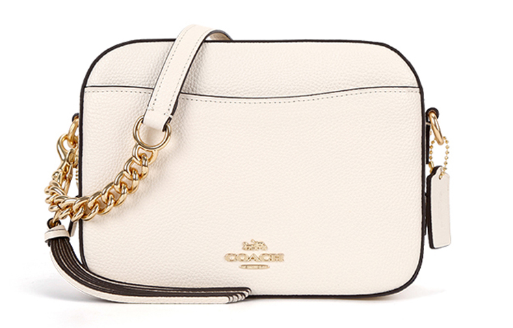 

COACH Сумка для фотоаппарата из кожи Litchi Grain, сумка через плечо, маленькая, женская, белого цвета
