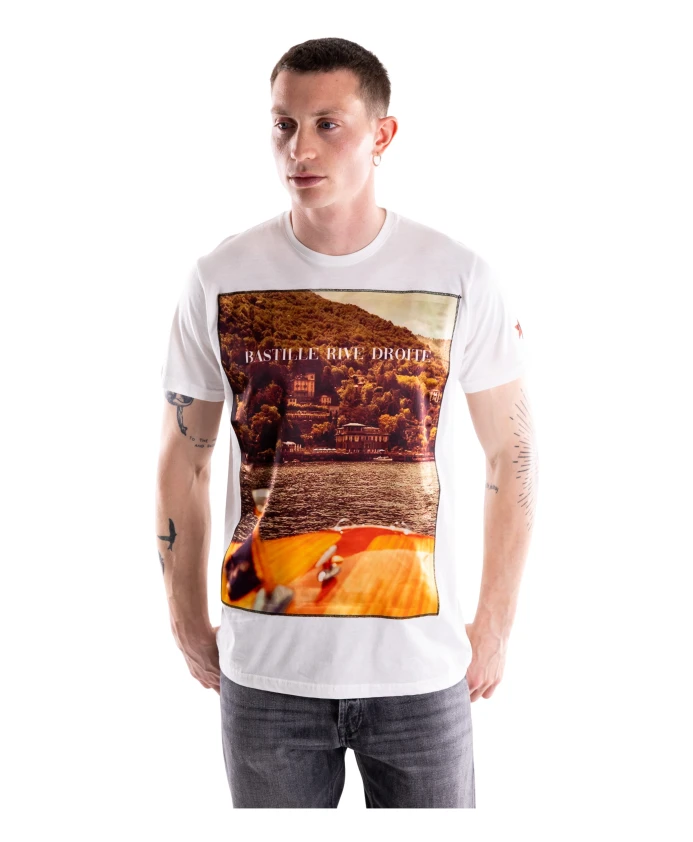 

Хлопковая футболка с круглым вырезом Bastille, белый