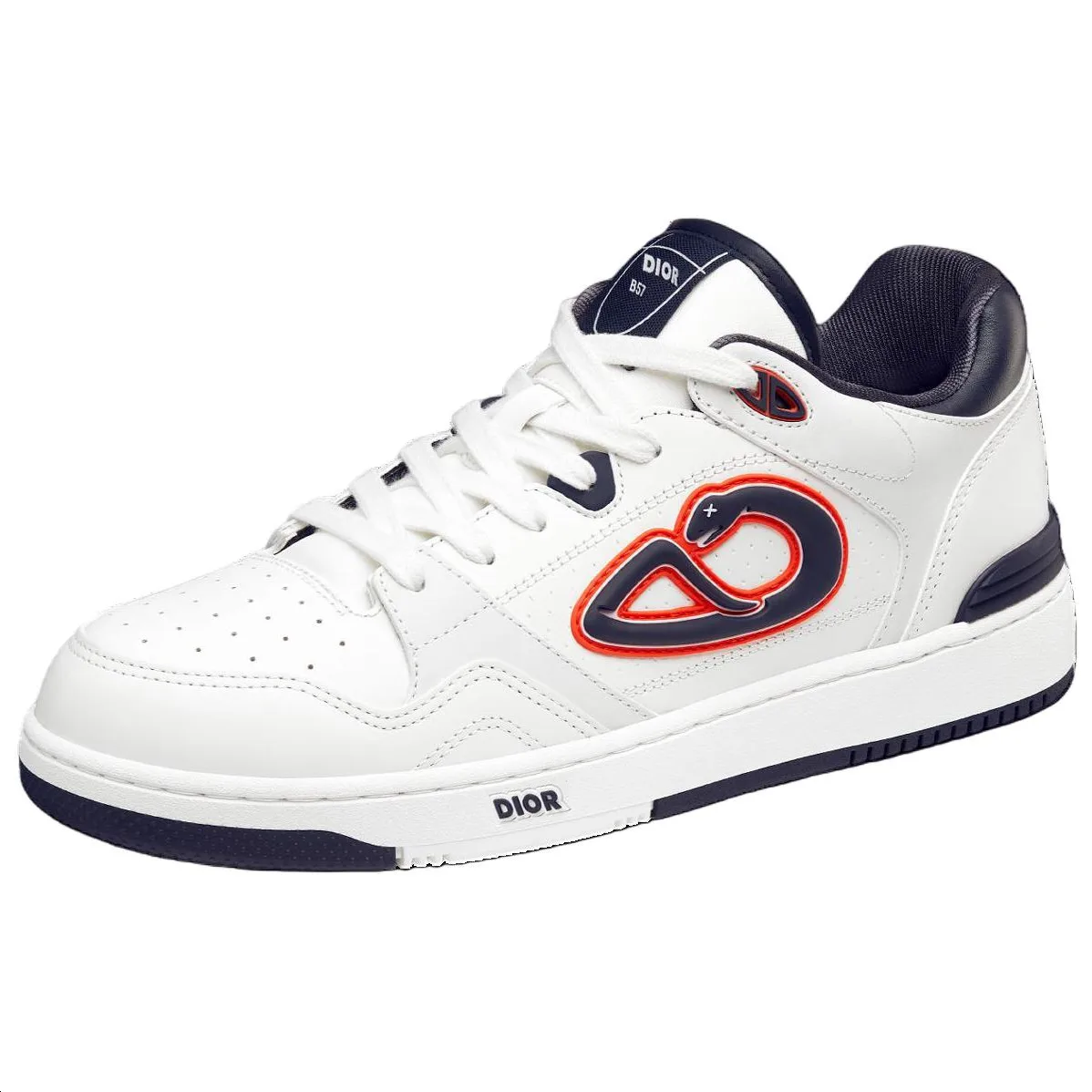 DIOR Кроссовки KAWS B57 из коровьей кожи low top для скейтбординга мужские белые лимитированная нумерованная серия — фото 4