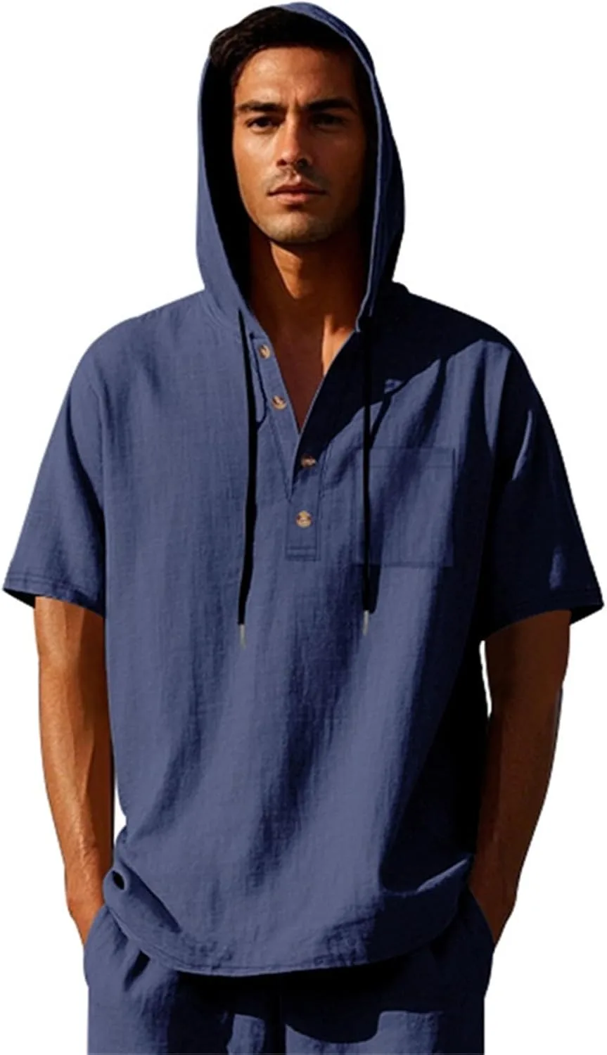 

Толстовка с капюшоном для мужчин, летняя, легкая, с короткими рукавами