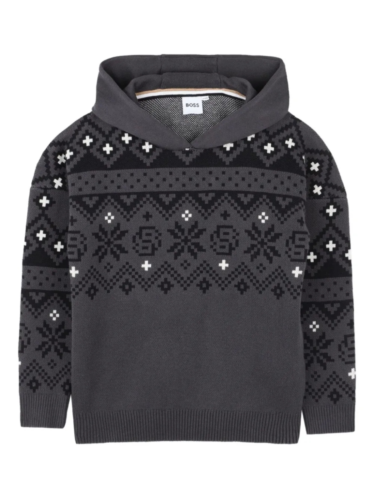 

BOSS Kidswear свитер с капюшоном, серый