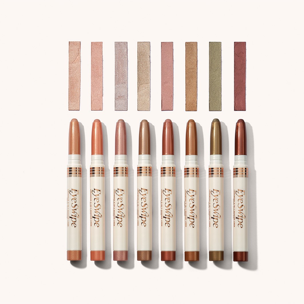 Тени для век eye swipe 2-in-1 shadow liner Zoeva, rose gold, вес 1.4 гр. — фото 4