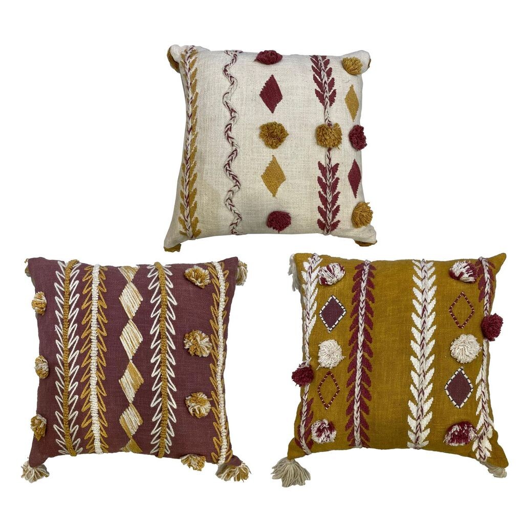 

Подушка DKD Home Decor 40 x 15 x 40 см Белый Гранат Красная Горчица (3 шт.)