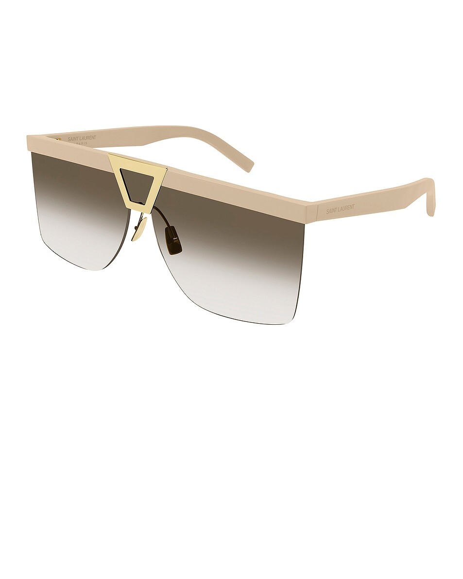 SL 537 Дворцовые солнцезащитные очки Saint Laurent, цвет Ivory, Gold, & Gradient Brown — фото 2