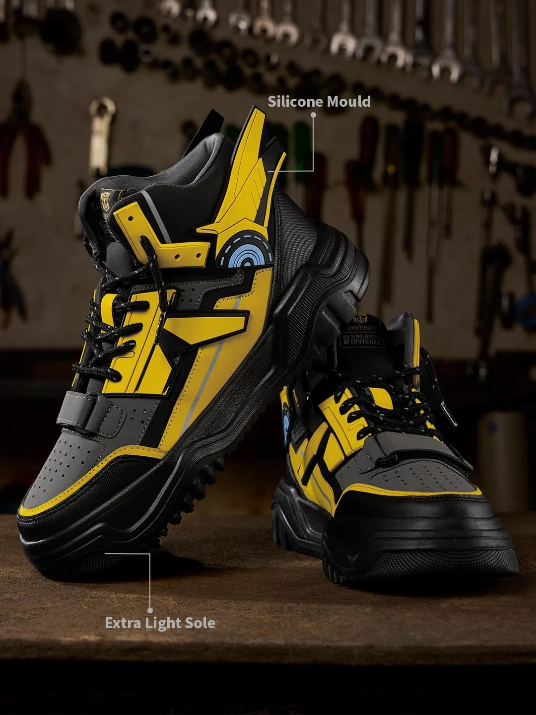 Кроссовки The Souled Store Transformers: Bumblebee на шнуровке, цветные блоки, для мужчин и мальчиков, Bumble Bee — фото 4