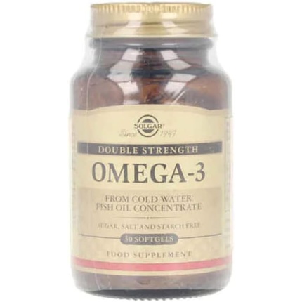 

Мягкие капсулы Omega-3 Double Strength, 30 штук — Оптимальная чистая и эффективная форма EPA/DHA для здоровья сердца, мозга и глаз — Без глютена Solgar