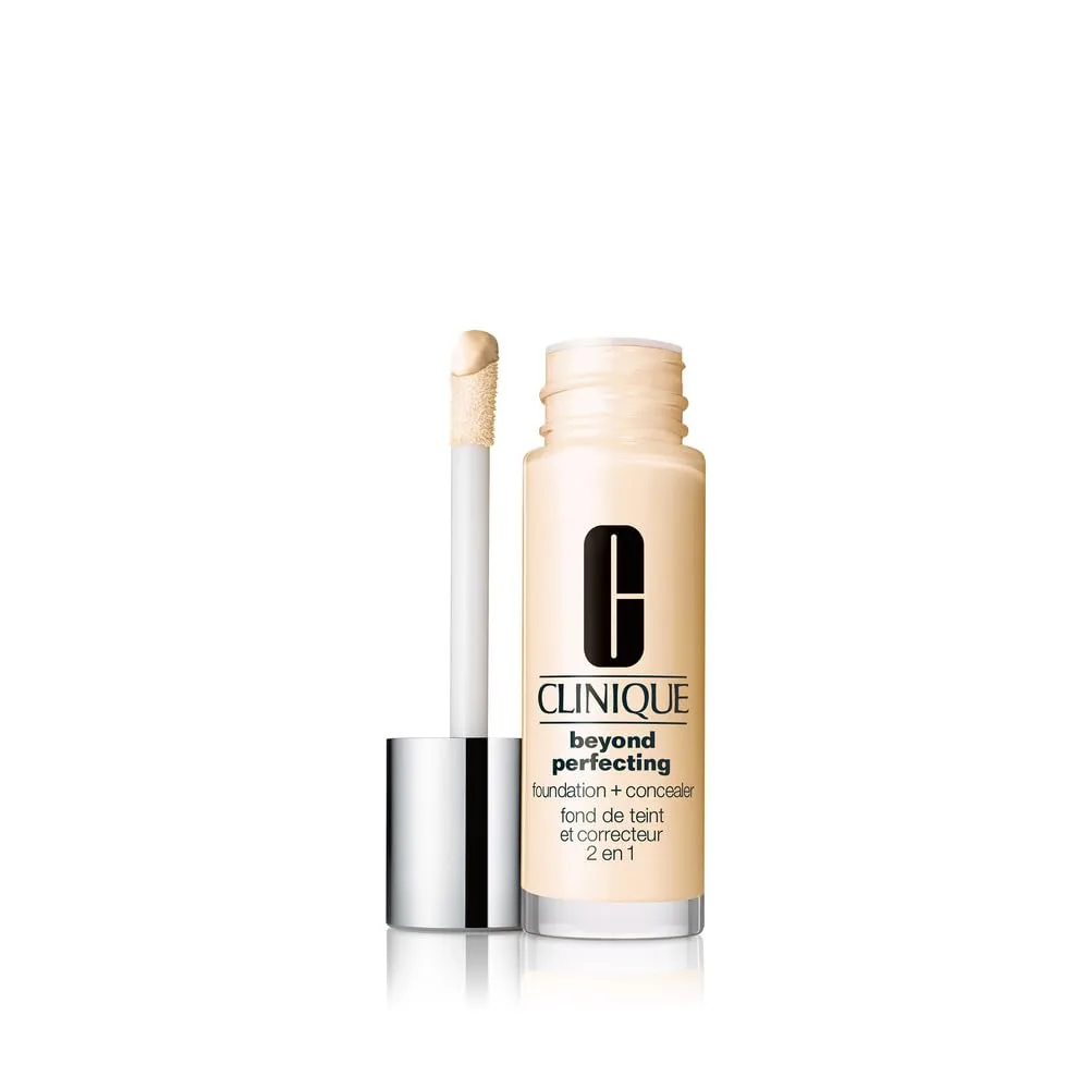 Жидкая тональная основа и консилер Clinique Beyond Perfecting Lightweight для сухой, комбинированной и жирной кожи | Полное покрытие + естественный матовый финиш, AE Flax WN 01 - very fair, warm-neutral undertones