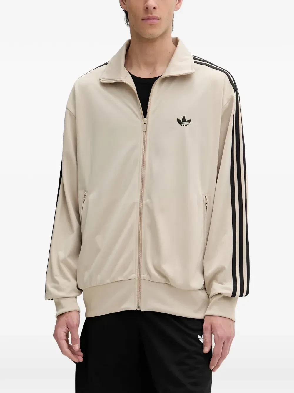 Свитшот adidas Firebird Track с вышитым логотипом, бежевый