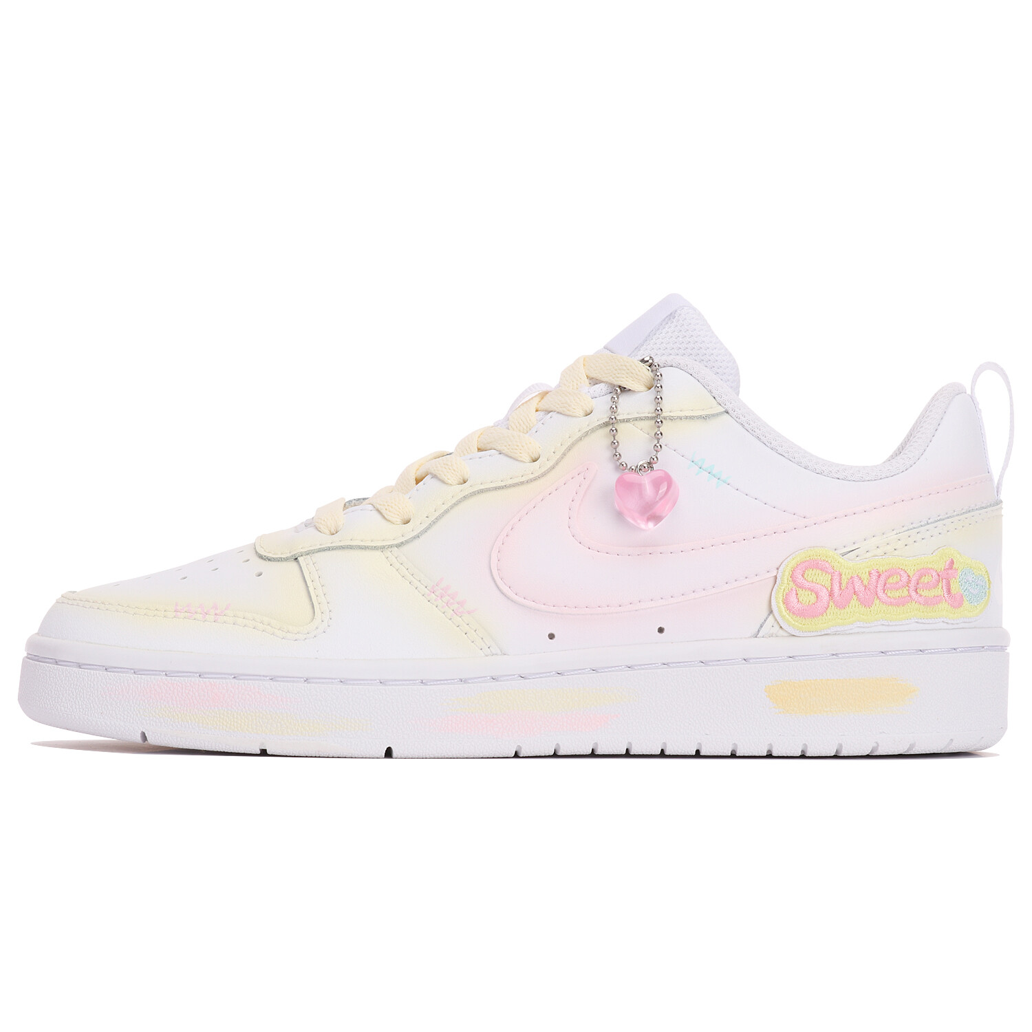 

Кроссовки Nike Court Borough Skateboarding Shoes Women's Low-top Yellow/Pink, зеленый