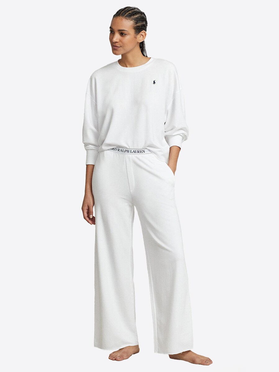 Пижама Polo Ralph Lauren Sweatshirt & Wide Leg Set - Club Terry , White — фото 2
