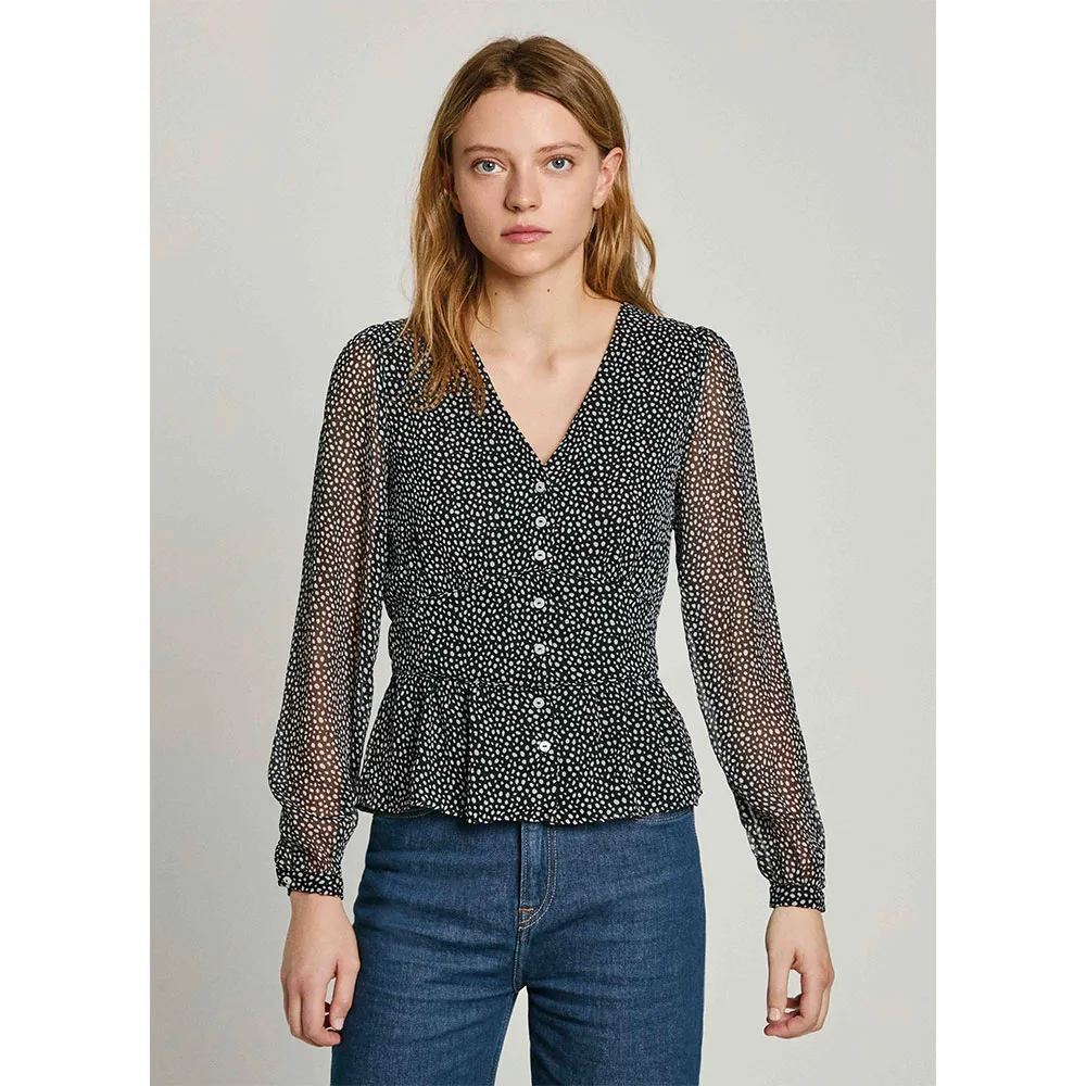 

Рубашка с длинным рукавом Pepe Jeans Orion Floral, черный